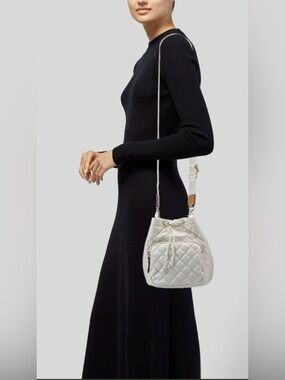 MZ Wallace Crosby  Bucket Bag In Pearl Metallic
